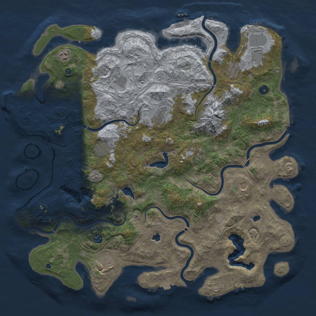 Rust Map: Procedural Map, Size: 5000, Seed: 498515214, 17 Monuments