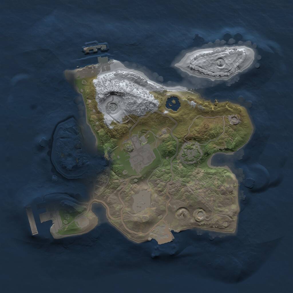 Rust Map: Procedural Map, Size: 2000, Seed: 1415293597, 6 Monuments