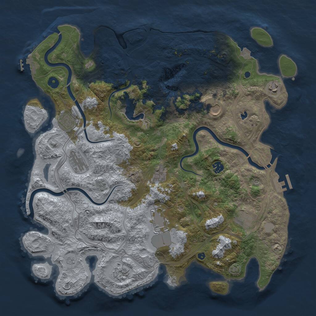 Rust Map: Procedural Map, Size: 4250, Seed: 219654913, 16 Monuments