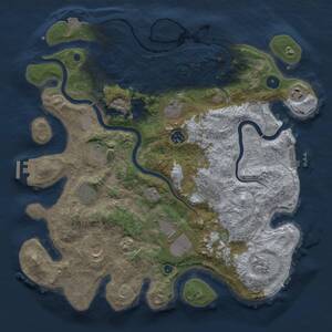Thumbnail Rust Map: Procedural Map, Size: 3850, Seed: 19288815, 16 Monuments