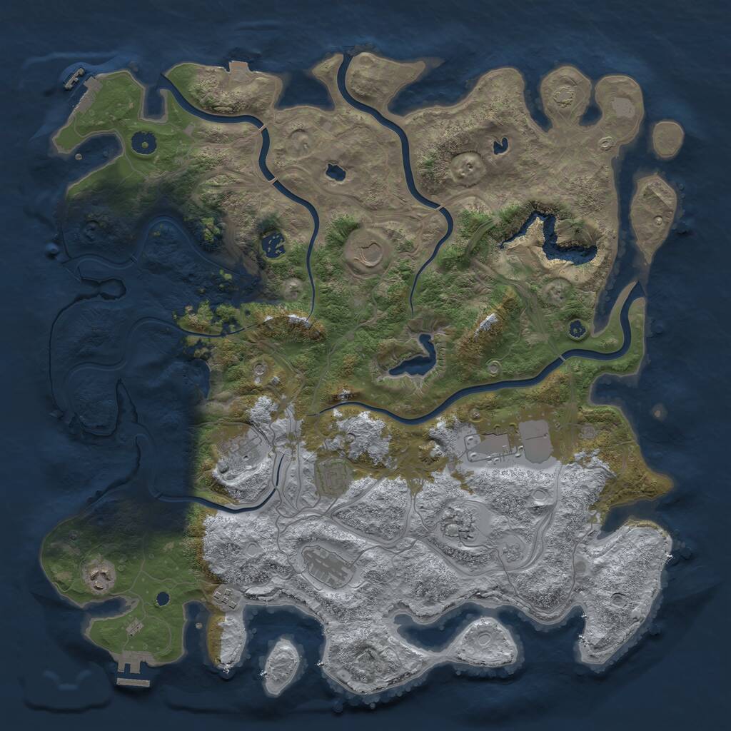 Rust Map: Procedural Map, Size: 4500, Seed: 412746892, 15 Monuments