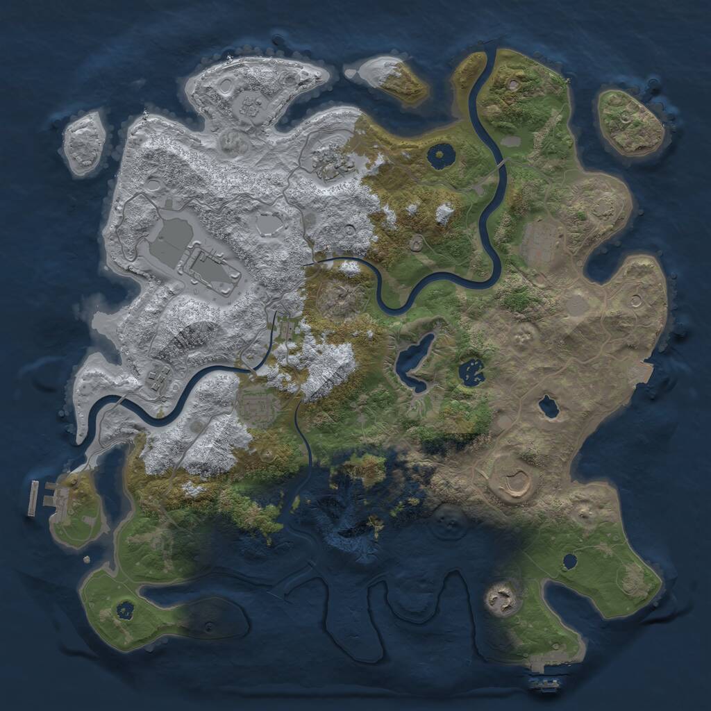 Rust Map: Procedural Map, Size: 4000, Seed: 1177980043, 14 Monuments