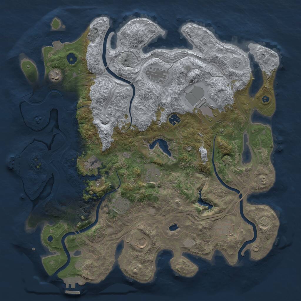 Rust Map: Procedural Map, Size: 4250, Seed: 437269008, 16 Monuments