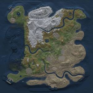 Thumbnail Rust Map: Procedural Map, Size: 3700, Seed: 1657076939, 15 Monuments