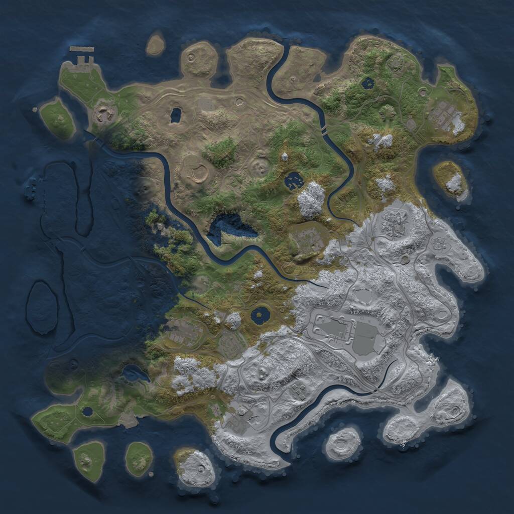 Rust Map: Procedural Map, Size: 4250, Seed: 1796657184, 17 Monuments