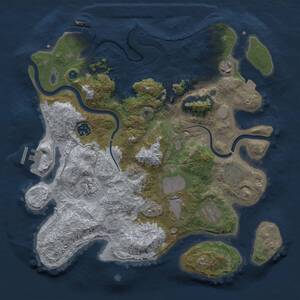 Thumbnail Rust Map: Procedural Map, Size: 3500, Seed: 529400476, 13 Monuments