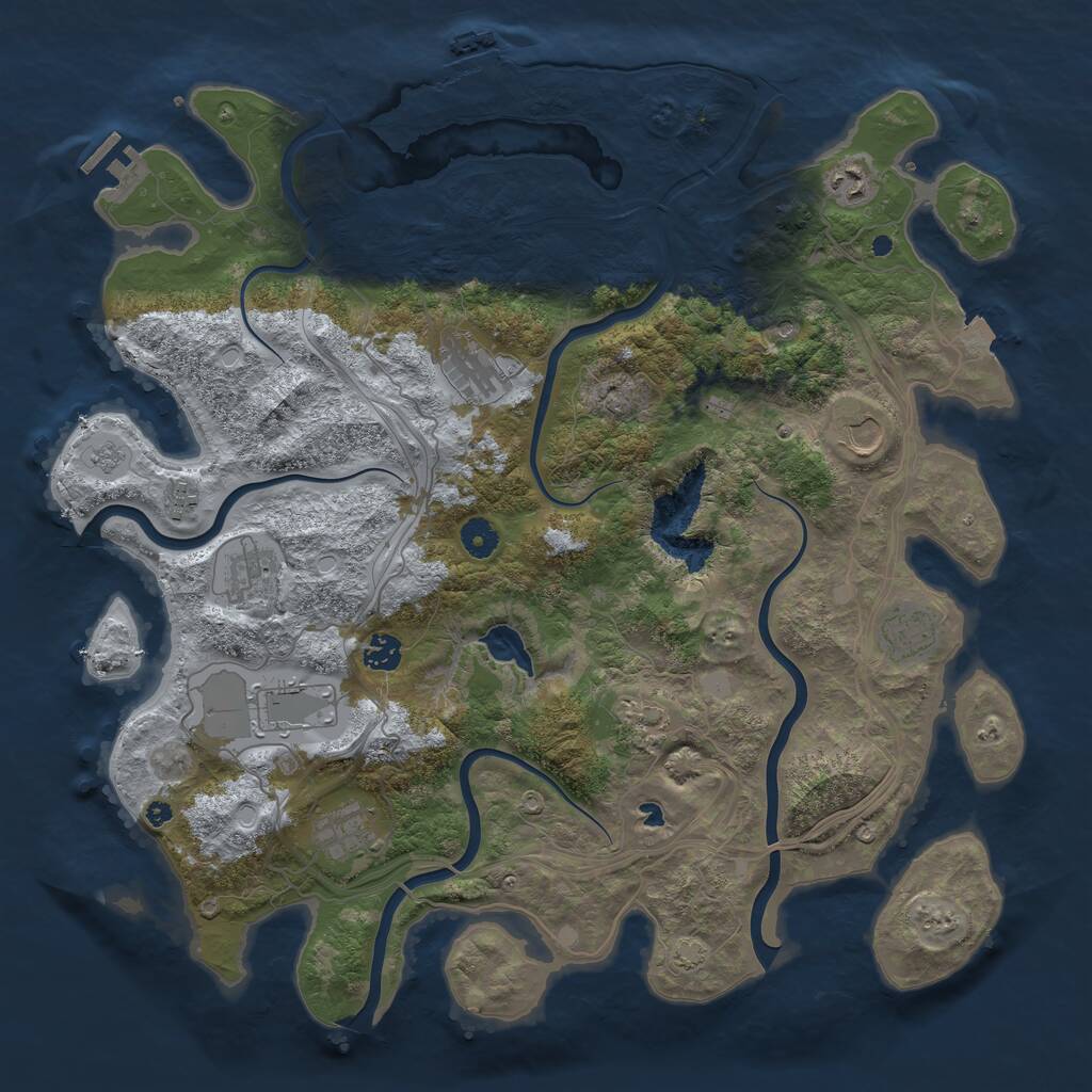Rust Map: Procedural Map, Size: 4300, Seed: 91, 16 Monuments
