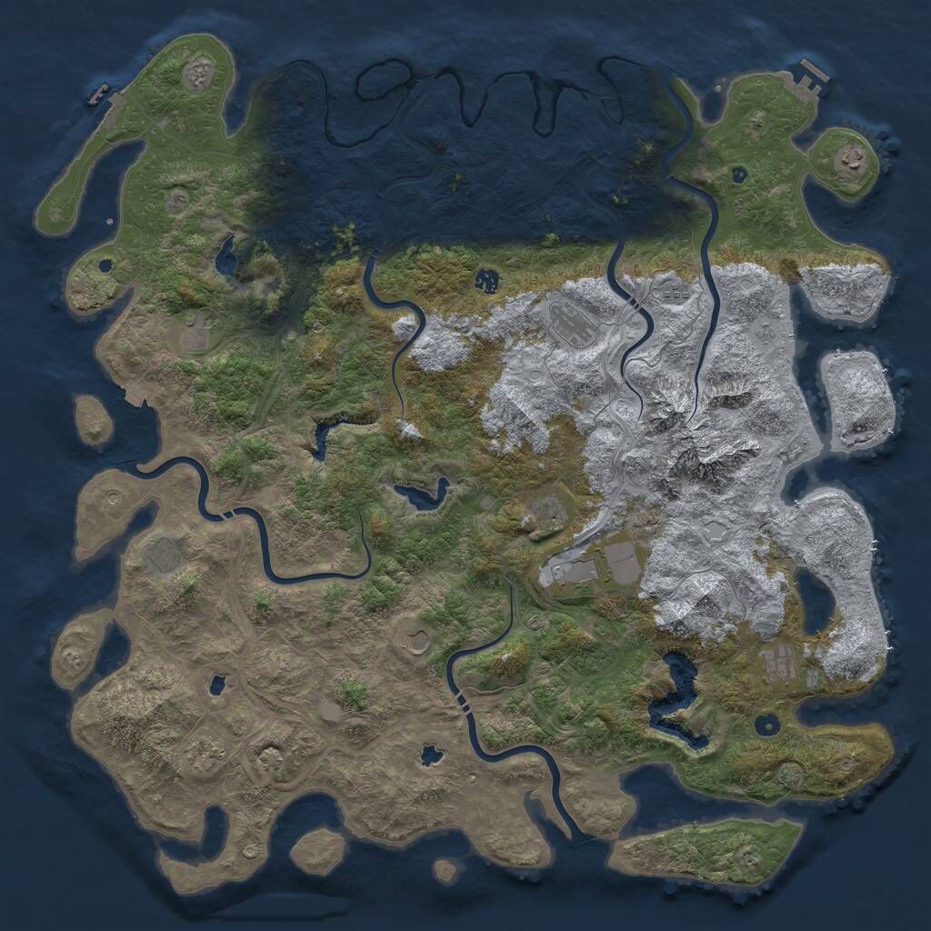 Rust Map: Procedural Map, Size: 5700, Seed: 1320733117, 17 Monuments
