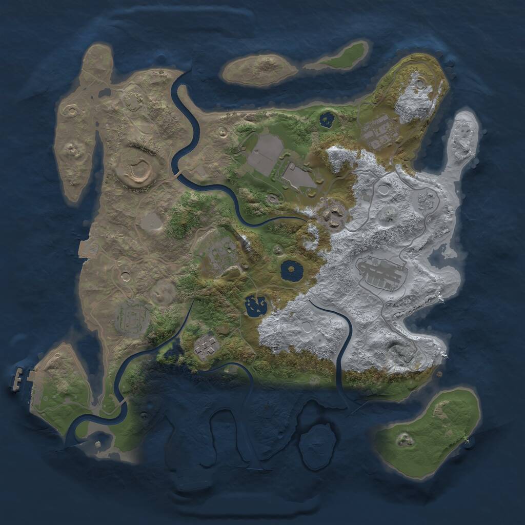 Rust Map: Procedural Map, Size: 3500, Seed: 613812803, 15 Monuments