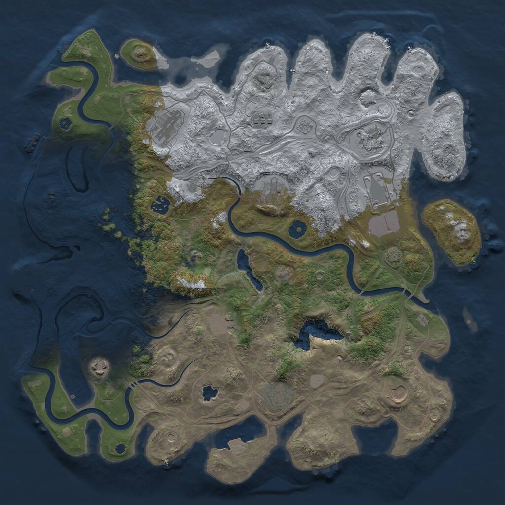 Rust Map: Procedural Map, Size: 4250, Seed: 915739523, 16 Monuments