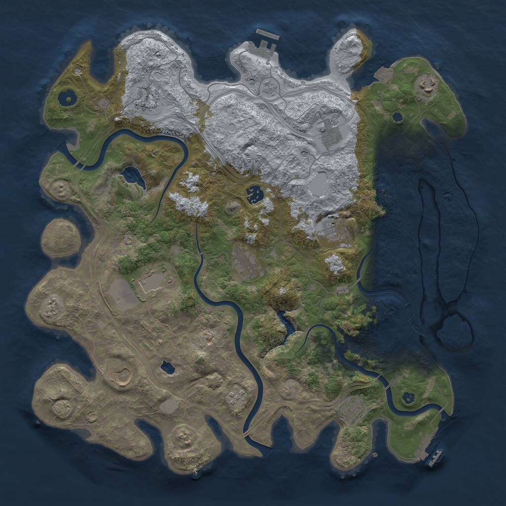 Rust Map: Procedural Map, Size: 4250, Seed: 1818309406, 16 Monuments