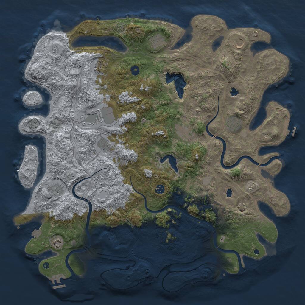 Rust Map: Procedural Map, Size: 4800, Seed: 98932354, 17 Monuments