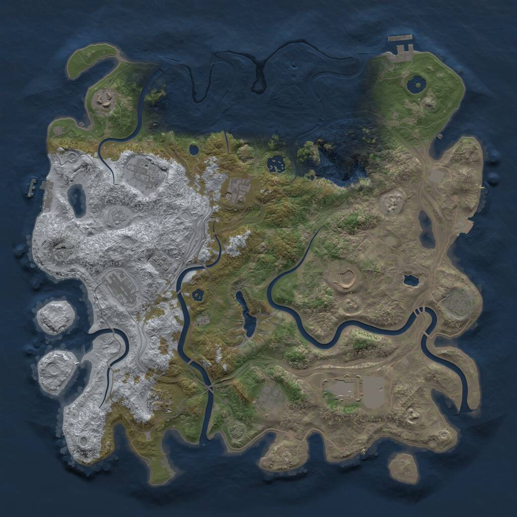 Rust Map: Procedural Map, Size: 4250, Seed: 1294334976, 17 Monuments