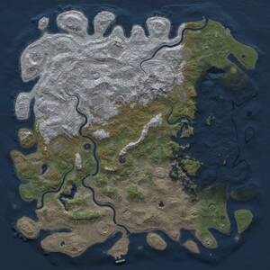 Thumbnail Rust Map: Procedural Map, Size: 6000, Seed: 514171691, 19 Monuments