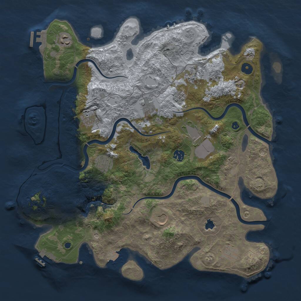 Rust Map: Procedural Map, Size: 4000, Seed: 992012655, 16 Monuments