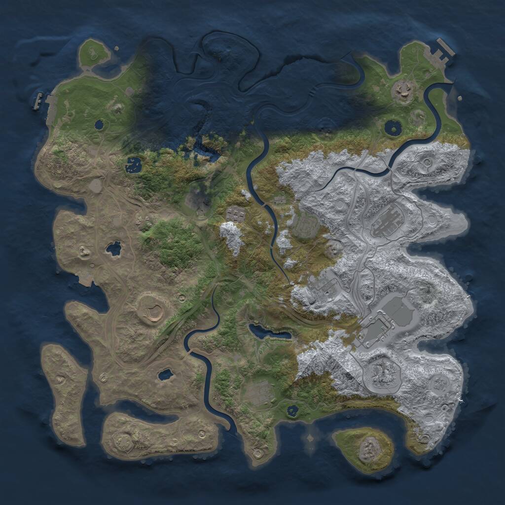 Rust Map: Procedural Map, Size: 4500, Seed: 61954, 17 Monuments
