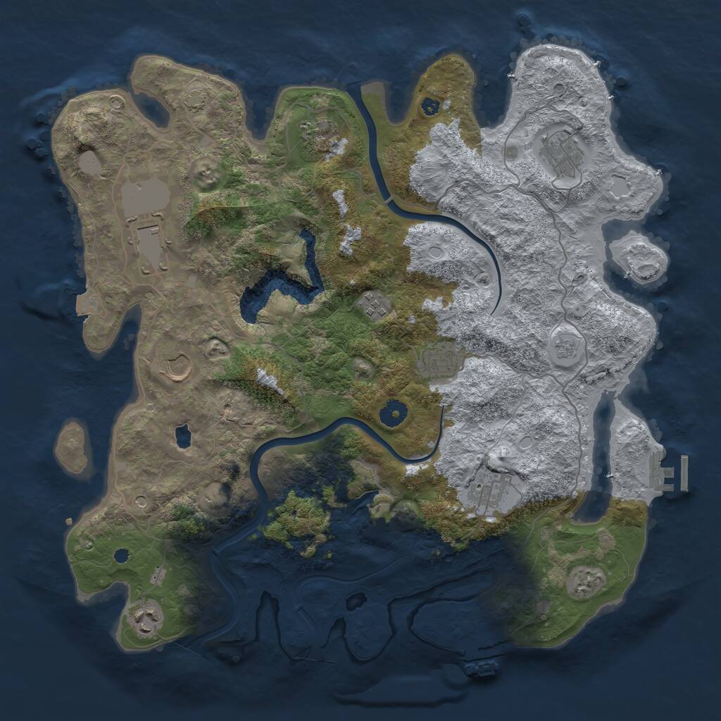 Rust Map: Procedural Map, Size: 4000, Seed: 165987, 14 Monuments