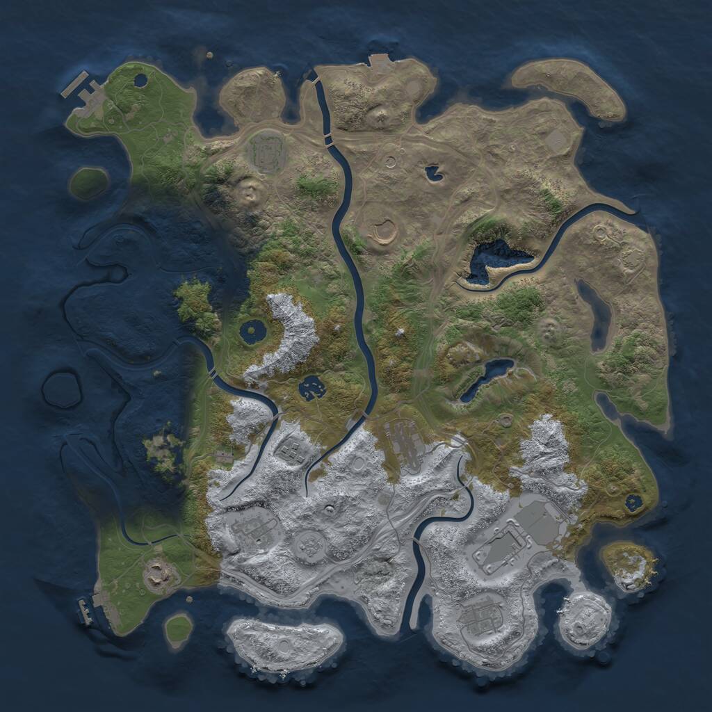 Rust Map: Procedural Map, Size: 4250, Seed: 825153875, 15 Monuments