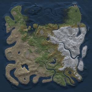 Thumbnail Rust Map: Procedural Map, Size: 4500, Seed: 2129887887, 17 Monuments