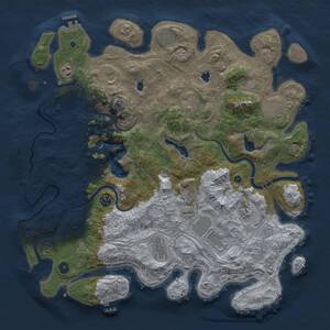 Thumbnail Rust Map: Procedural Map, Size: 4500, Seed: 57441155, 17 Monuments