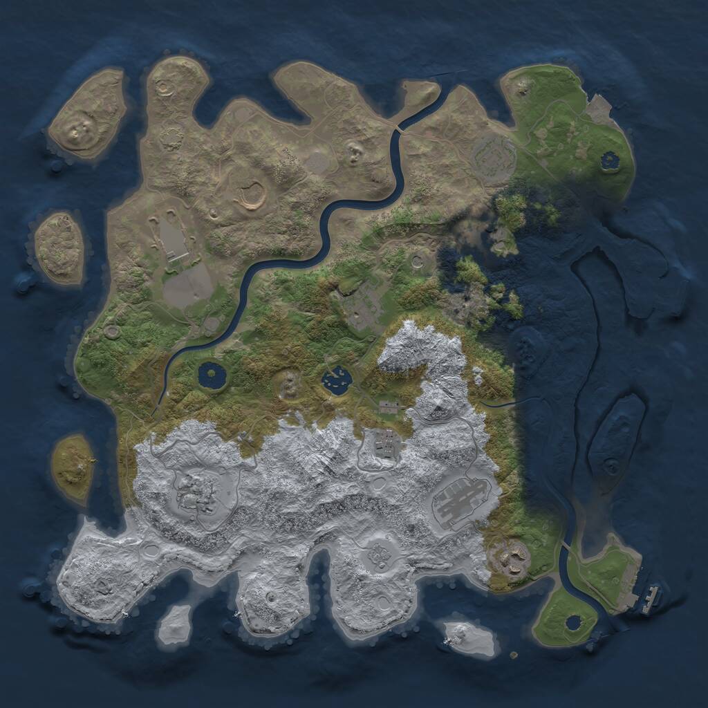 Rust Map: Procedural Map, Size: 3800, Seed: 99274600, 16 Monuments