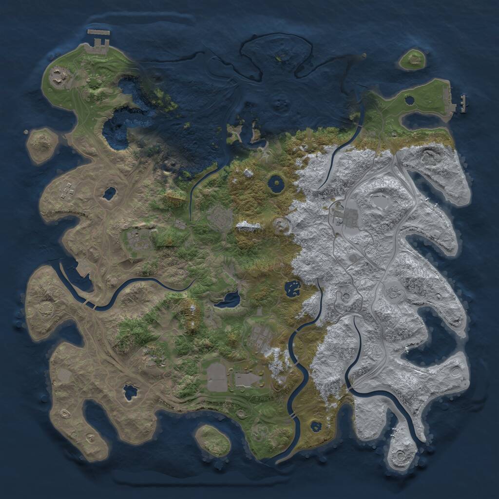 Rust Map: Procedural Map, Size: 4500, Seed: 2051091615, 15 Monuments