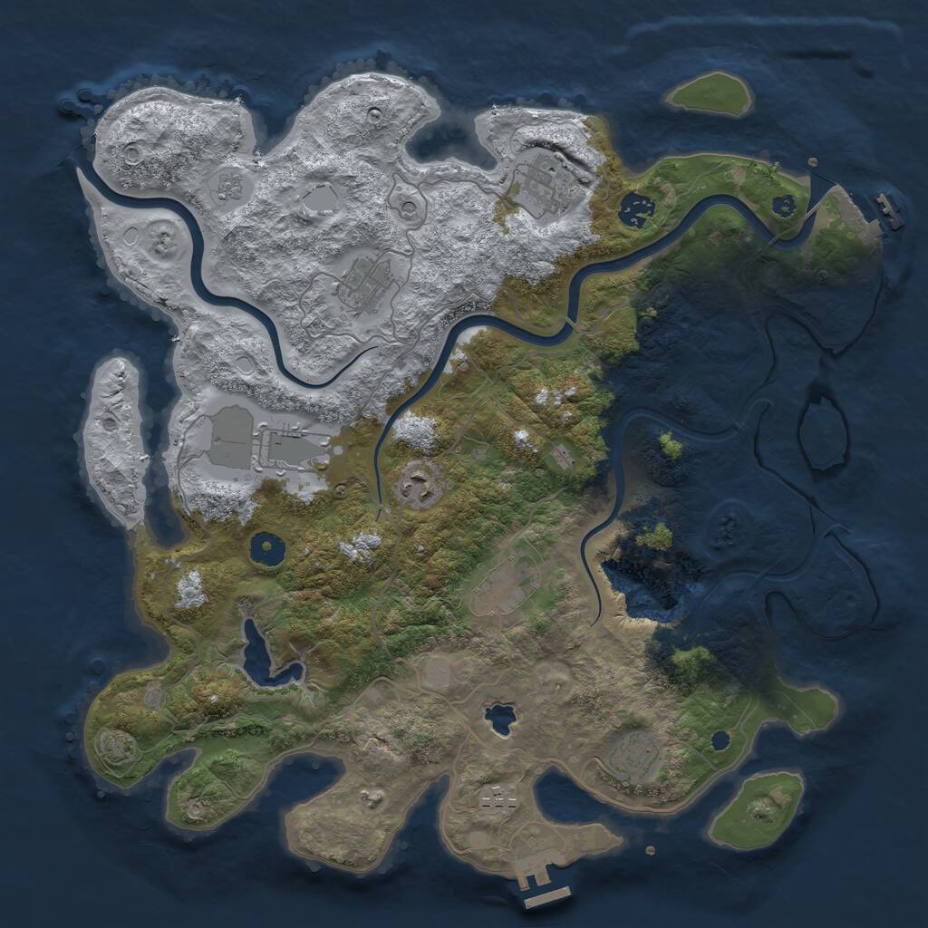 Rust Map: Procedural Map, Size: 4000, Seed: 19860428, 14 Monuments