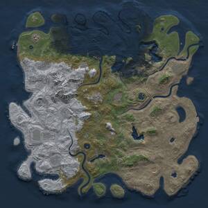 Thumbnail Rust Map: Procedural Map, Size: 5000, Seed: 305583847, 17 Monuments