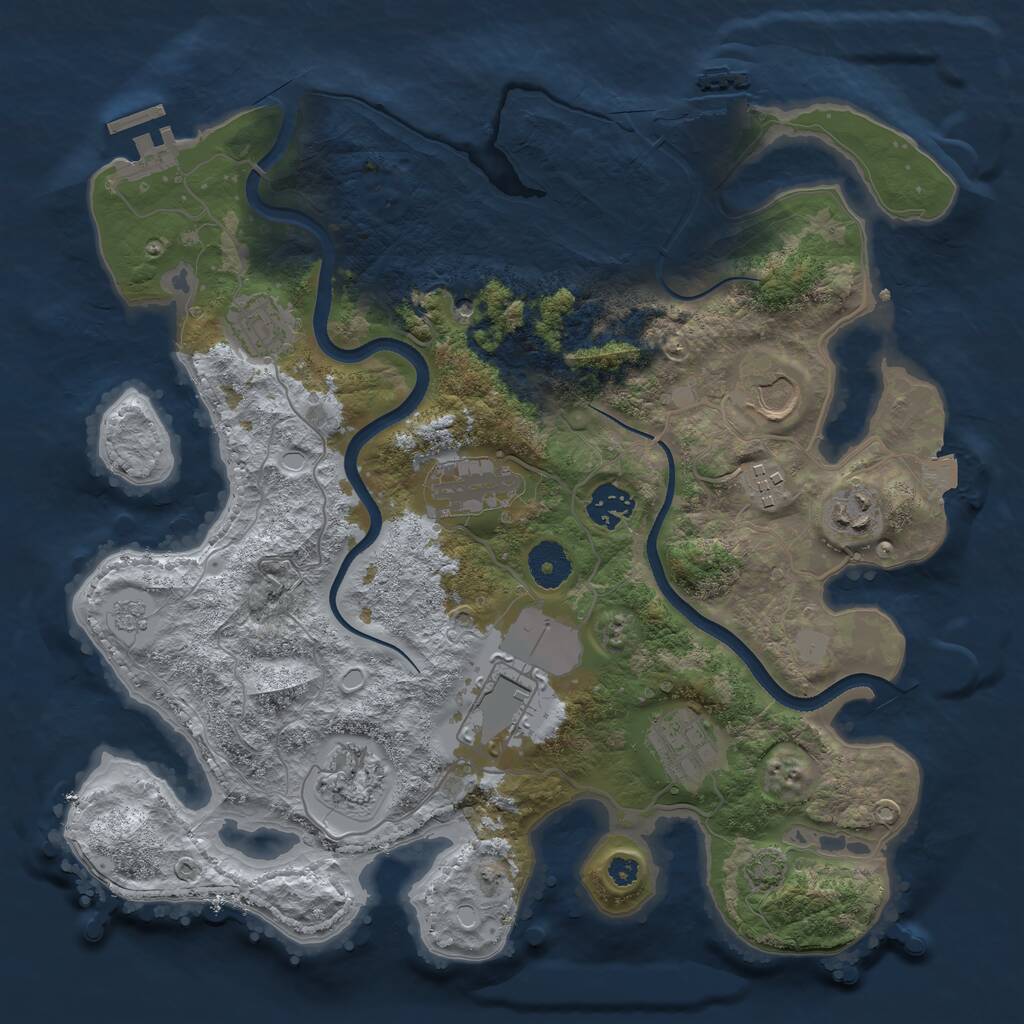 Rust Map: Procedural Map, Size: 3500, Seed: 41221695, 15 Monuments
