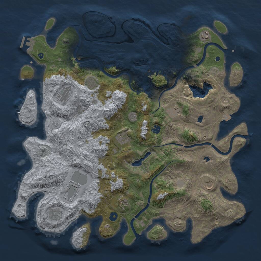 Rust Map: Procedural Map, Size: 4500, Seed: 233570288, 16 Monuments