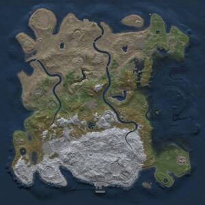 Thumbnail Rust Map: Procedural Map, Size: 4500, Seed: 1032777702, 17 Monuments