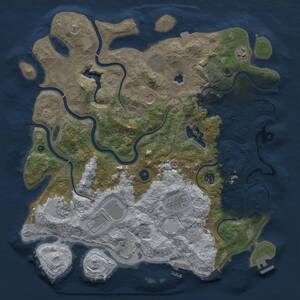 Thumbnail Rust Map: Procedural Map, Size: 4200, Seed: 49282803, 15 Monuments