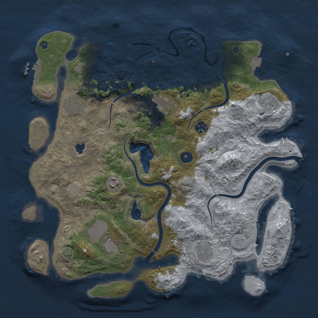 Rust Map: Procedural Map, Size: 4000, Seed: 1592829403, 14 Monuments