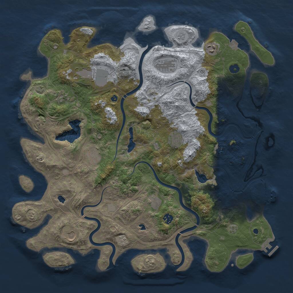Rust Map: Procedural Map, Size: 4500, Seed: 207740698, 16 Monuments