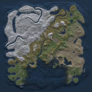 Thumbnail Rust Map: Procedural Map, Size: 4500, Seed: 1541101886, 16 Monuments