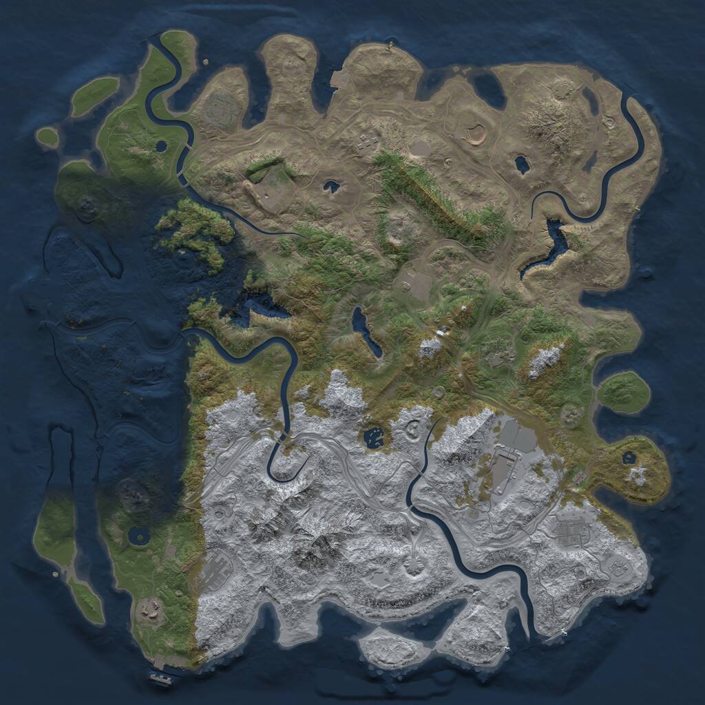 Rust Map: Procedural Map, Size: 5000, Seed: 28631759, 17 Monuments
