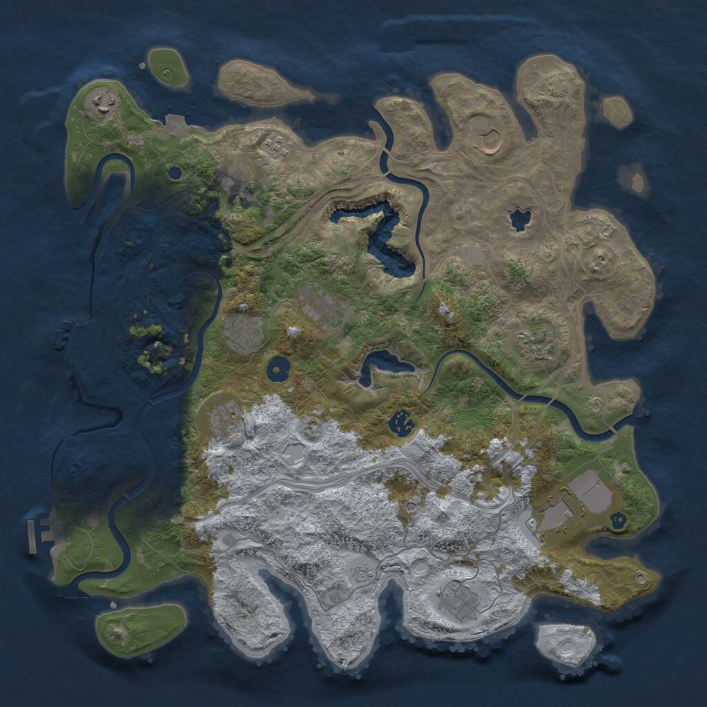 Rust Map: Procedural Map, Size: 4250, Seed: 1950398488, 17 Monuments