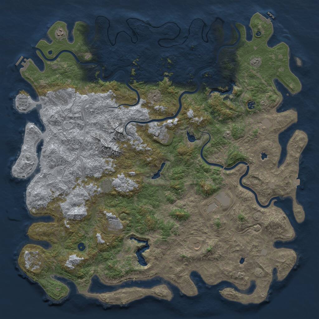 Rust Map: Procedural Map, Size: 6000, Seed: 1902568679, 17 Monuments
