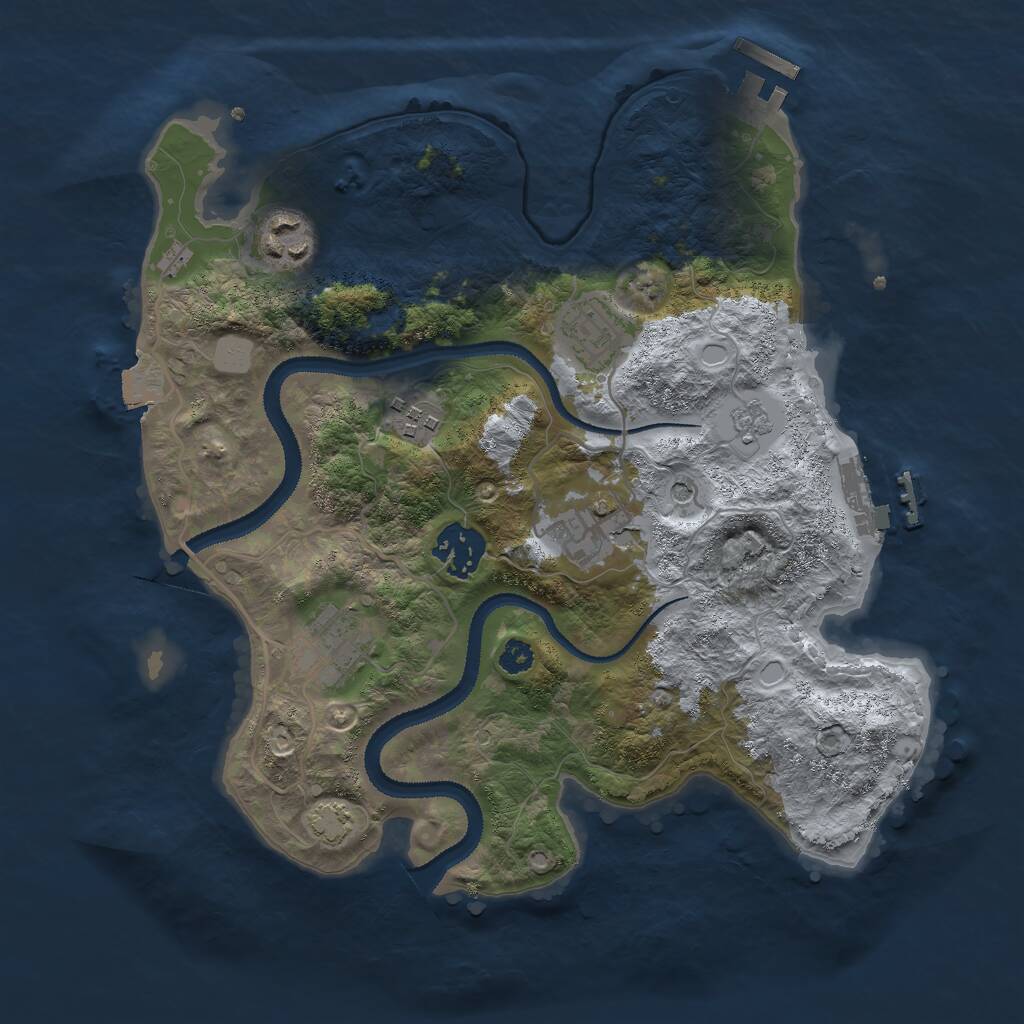 Rust Map: Procedural Map, Size: 3000, Seed: 132724, 12 Monuments