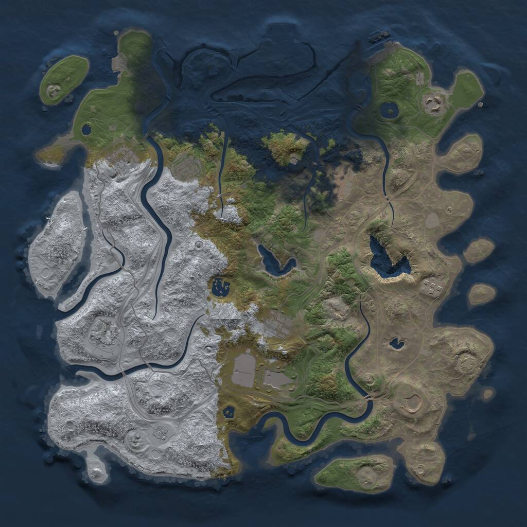 Rust Map: Procedural Map, Size: 4250, Seed: 1035826444, 16 Monuments