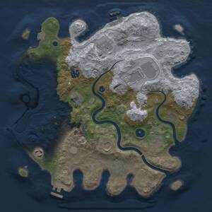 Thumbnail Rust Map: Procedural Map, Size: 3500, Seed: 586553789, 15 Monuments