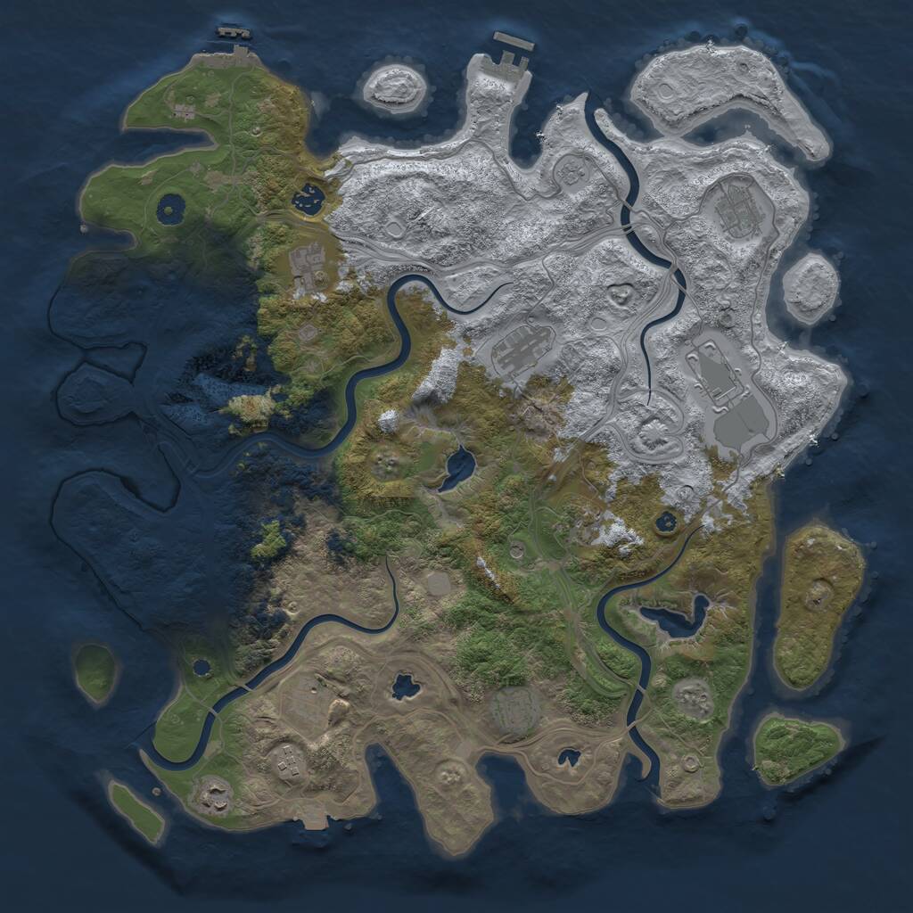 Rust Map: Procedural Map, Size: 4500, Seed: 457332211, 16 Monuments