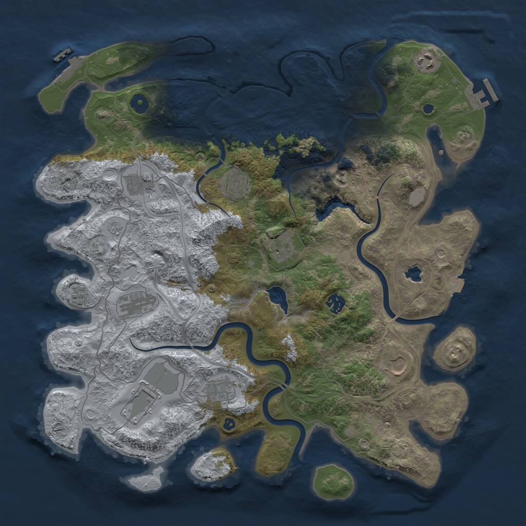 Rust Map: Procedural Map, Size: 4250, Seed: 2013546897, 16 Monuments