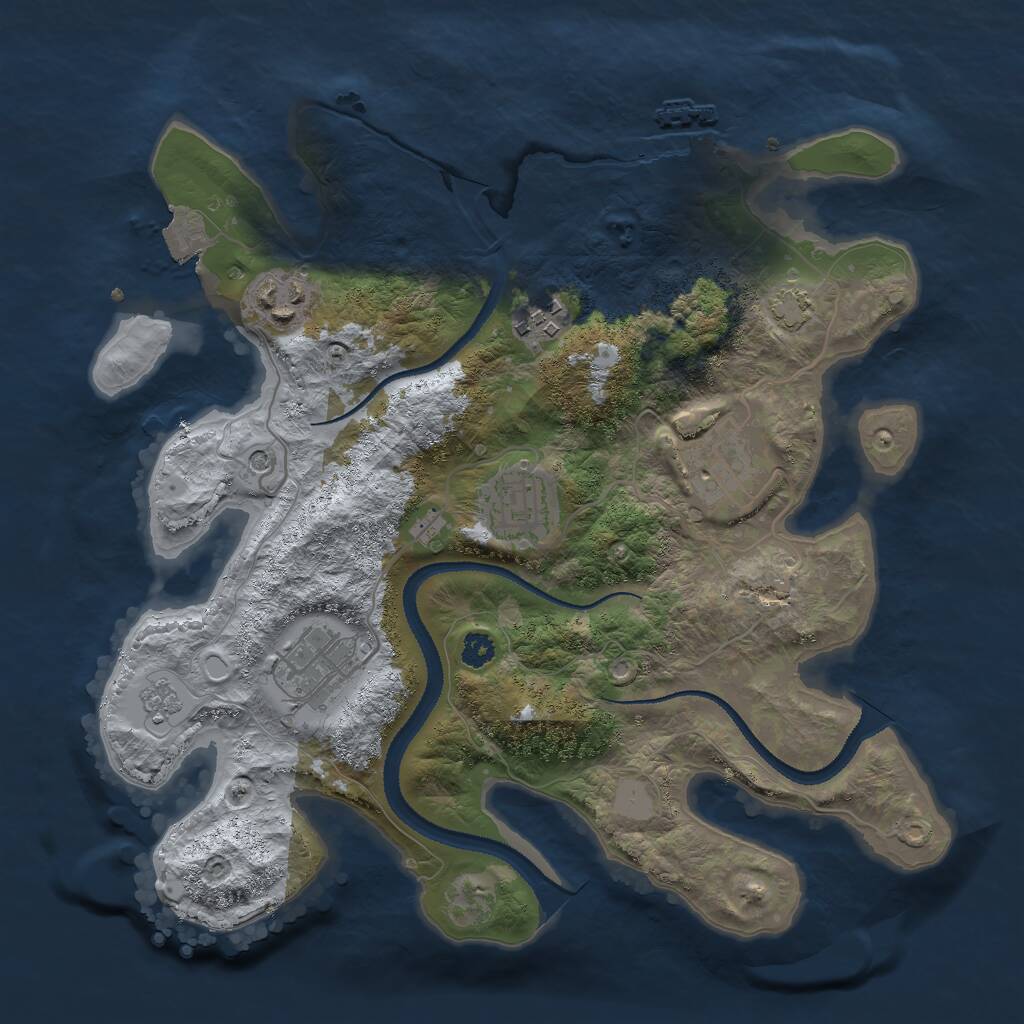Rust Map: Procedural Map, Size: 3000, Seed: 812625488, 10 Monuments