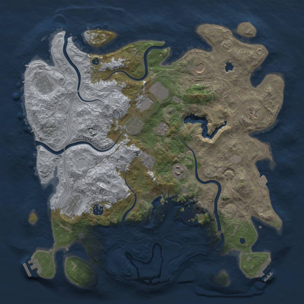 Rust Map: Procedural Map, Size: 4250, Seed: 290543249, 17 Monuments