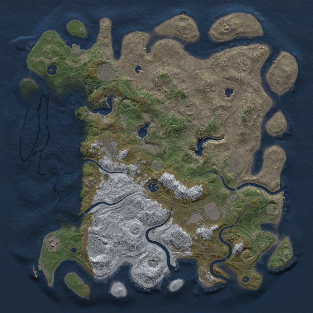 Rust Map: Procedural Map, Size: 4500, Seed: 95128861, 15 Monuments
