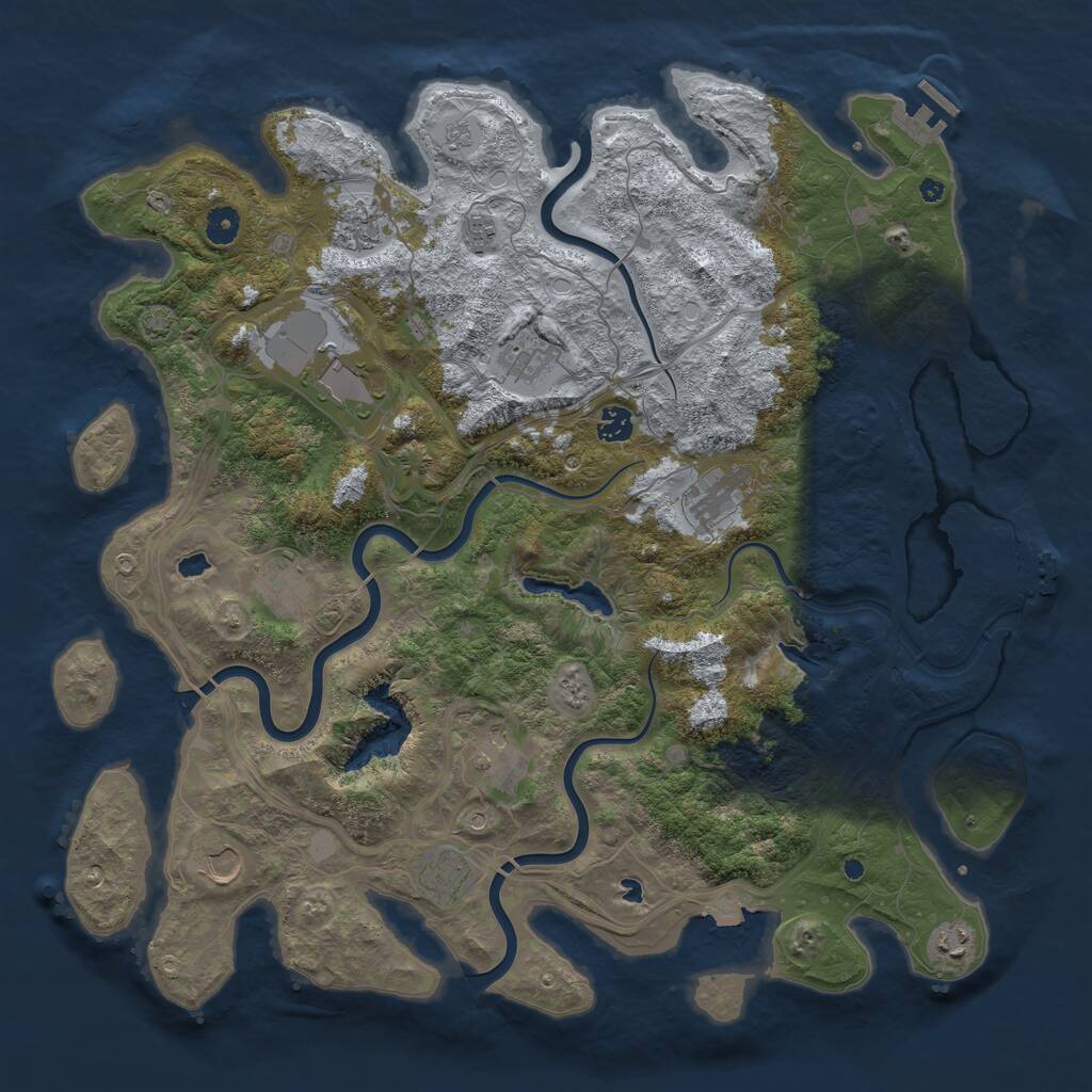 Rust Map: Procedural Map, Size: 4500, Seed: 522775036, 17 Monuments