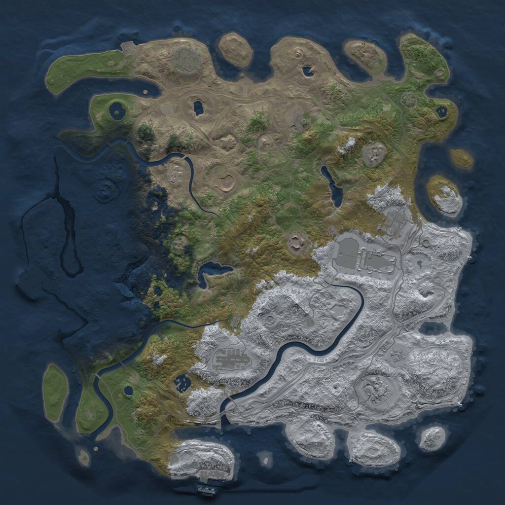 Rust Map: Procedural Map, Size: 4500, Seed: 1514258332, 16 Monuments