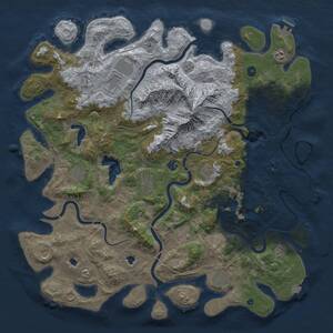 Thumbnail Rust Map: Procedural Map, Size: 5000, Seed: 1277475585, 17 Monuments
