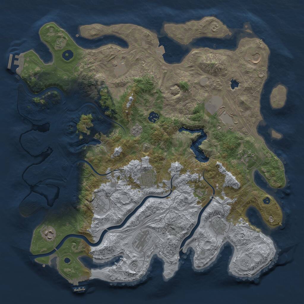 Rust Map: Procedural Map, Size: 4300, Seed: 922167886, 17 Monuments